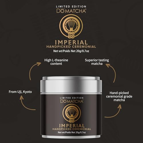 DoMatcha - Imperial Ceremonial Matcha Tin, 0.7oz - Limited Edition Hand-Picked Japanese Matcha from Uji, Kyoto – Exclusive 16th-Gen Tea Master Blend – Rich in L-Theanine for Tea Ceremony Experience