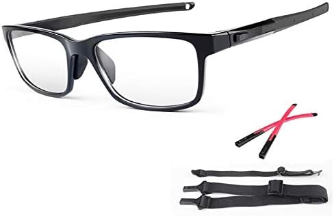 Runspeed Sports Basketball Glasses with Adjustable Elastic Wrap Strap Safety Eyewear Goggles for Men Women Youth Football Soccer Rugby Volleyball Hockey Golf (Black)