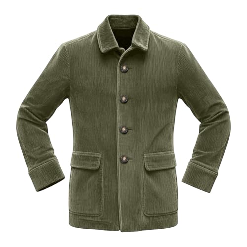 Trench en velours côtelé homme boutonnière col montant chic