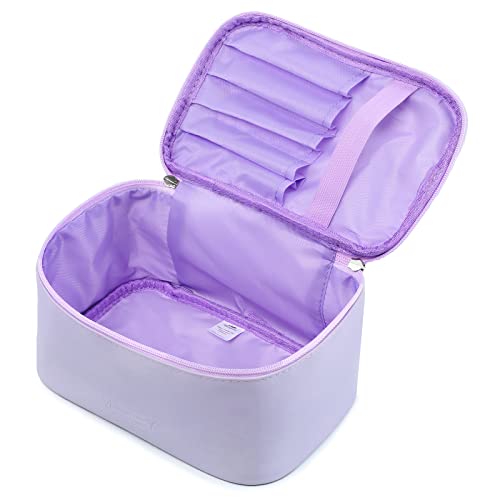 Cute Makeup Bag Small Cosmetic Bags For Women Ladies Medium Pouch Toiletry Bag Pu Waterproof Organizer (Purple) #TOP1