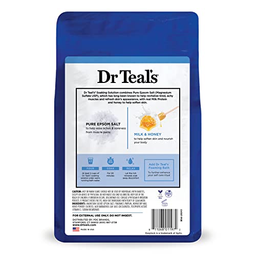 Dr. Teal's Epsom Salt Soaking Solution, Soften & Nourish with Milk and Honey, 48 Oz - image 9