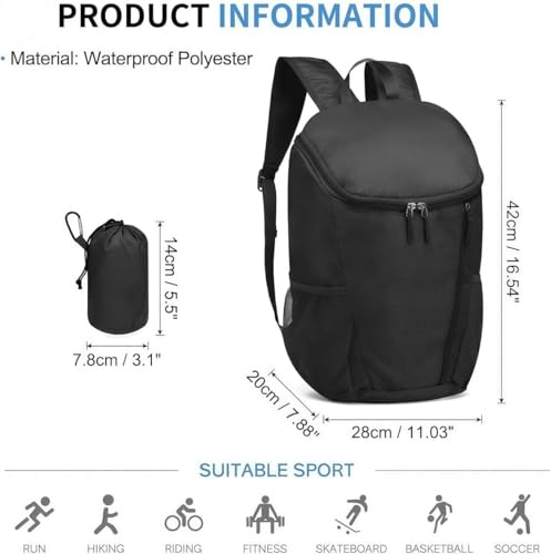Mochila Deportiva Impermeable y Ligera Plegable para Senderismo miniatura 3