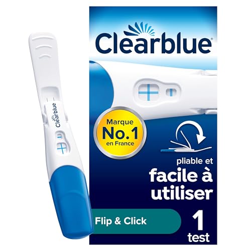 Clearblue Flip & Click test de grossesse à domicile pour femmes, pliable pour utilisation facile, teste l’hormone HCG, résultats précis et clairs en 3 minutes, 1...