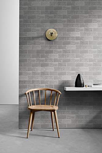 Colamo Luxury 10-Sheet Medium Cement Gray Peel And Stick 3"X6" Large Subway Tile For Kitchen Wall Backsplash,Stick On Faux Stone Mosaic Tile For Bathroom,Rv,Accent Wall,Self Stick Adhesive Brick Tiles #TOP6