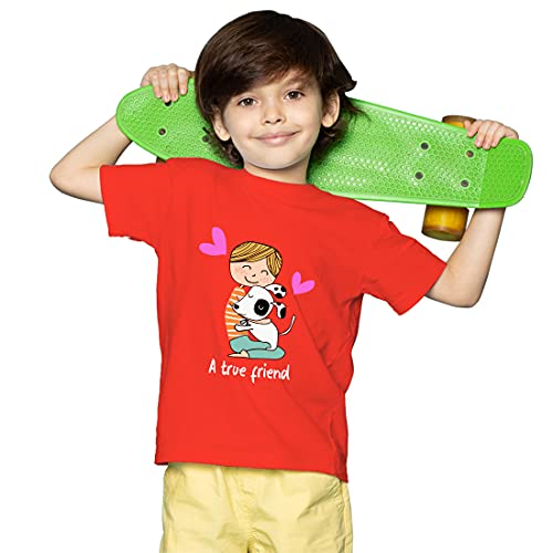 Image of Boys Regular Fit Cotton Tshirt Printed Tshirt for Friendship Day Tshirt for Friends