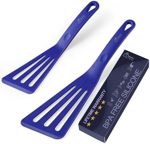HOTEC 600℉ Heat Resistant Silicone Slotted Fish Turner Spatula Se...
