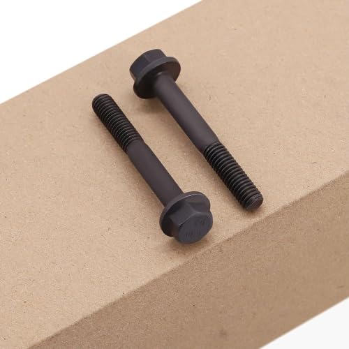 Image of M6-1.0 x 55mm (15 pcs) Flanged Hex Bolt Screws Black Oxide Finish, 10.9 Grade Alloy Steel, Large Flange Washer Head, DIN6921 /GB5789, Partial Thread