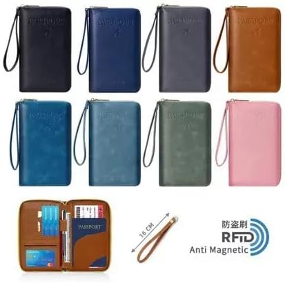 Multi-Functional RFID Passport Wallet,Travel Wallet for Men & Women,With zipper, anti-theft passport holder，Slim Leather Cover for Credit Cards, Tickets, Cash (Brown) - Image 7