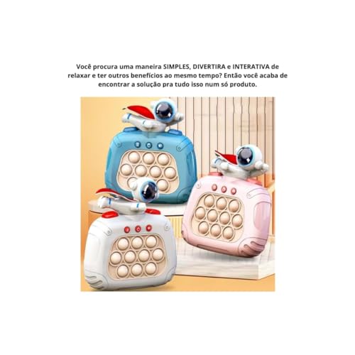Mini Game Sensorial Console Pop-it Quick Push Divertido Brinquedo Sensorial Pop It Quick Push (Azul)