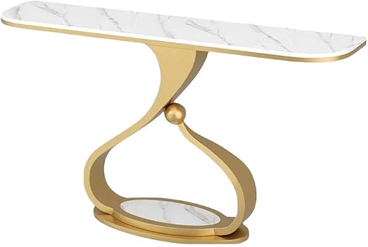 Modern Console Base, Hallway Table with Storage Shelves, Decorative Accent Sofa Table for Entrance Living RoomGold,120x30x85cm