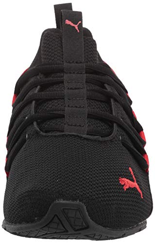 Image of PUMA mens Axelion Running Shoe, Black /High Risk Red, 13 Wide US