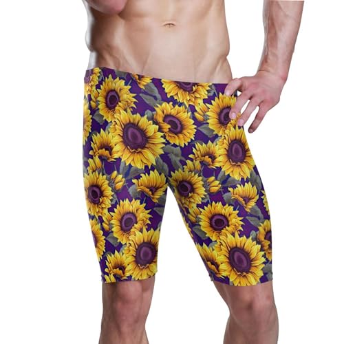 UMIRIKO Sunflower Flowers Swim Jammers for Men Athletic Durable S B0402467