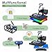 Seeutek 5 in 1 Heat Press Machine 12x15 inch Heat Press Machine with 360 Degree Swing Away T Shirt Pressing Machine, Heat Transfer Sublimation Combo for T Shirts Mugs Hat Plate Cap-Blue