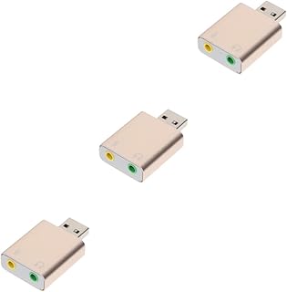 Mikikit 3pcs USB External Sound Card Aux to USB Sound with Microphone Jack USB to Audio Jack Computer Adapter PC Sound Card Wireless USB Adapter Sound Card with Headphone Jack Abs Notebook