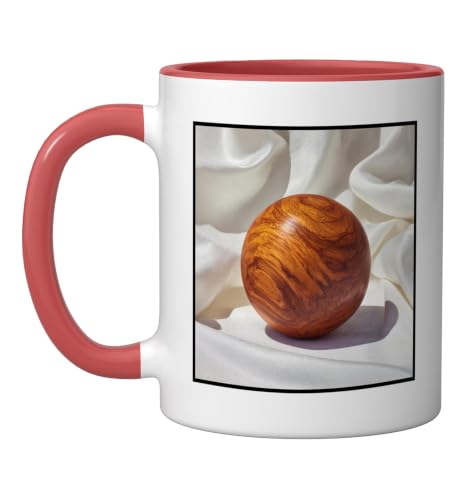 Spherical Orbit Geometry Planet Sphere Ceramic Mug, Red/White, 11oz