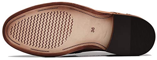 U-lite-Womens-Perforated-Lace-up-Wingtip-Pure-Color-Leather-Flat-Oxfords-Vintage-Oxford-Shoes