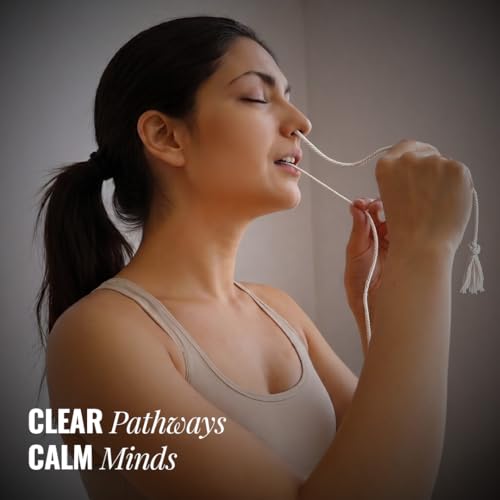 Image of Wiselife Ayurvedic Neti (Set of 10) Yoga Nasal Cleansing Tool for Neti Kriya, Improves Breathing & Sinus Relief, Reusable & Flexible Nasal Cleaning Thread (Sutra Neti)