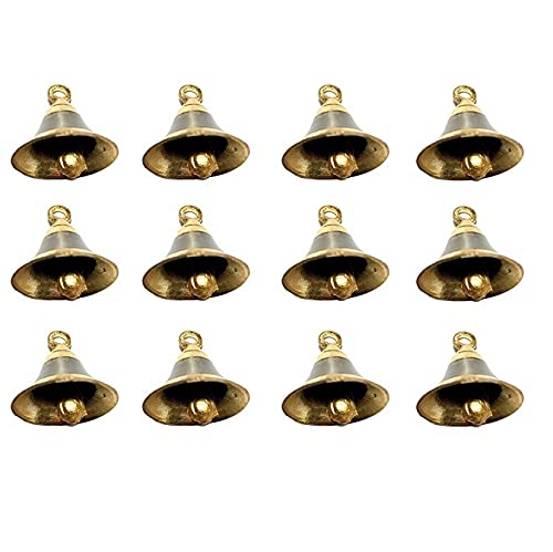 UAPAN Brass Pooja Bell with J Hook (12, 1 inch)