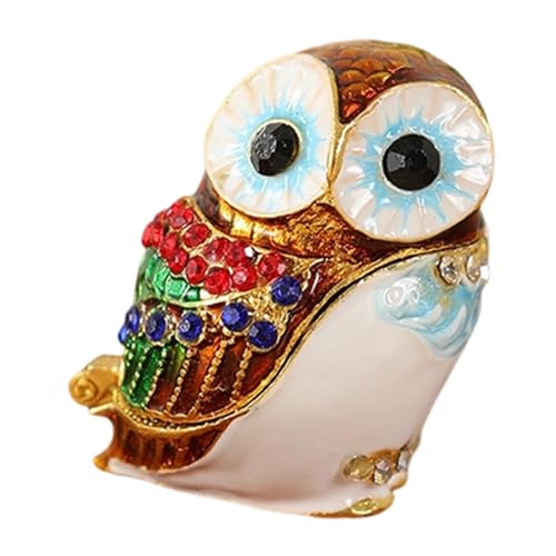 [FEITIANWUGONG] Secure Metal Owl Jewelry Display Case Elegant Organizers for Easy Access Elegant Metal Jewelry Case Portable Org