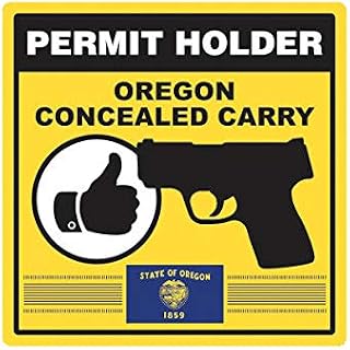 EW Designs Oregon Concealed Carry Permit Holder Sticker Decal Vinyl 2a permited Bumper Sticker Vinyl Sticker Car Truck Decal 5"