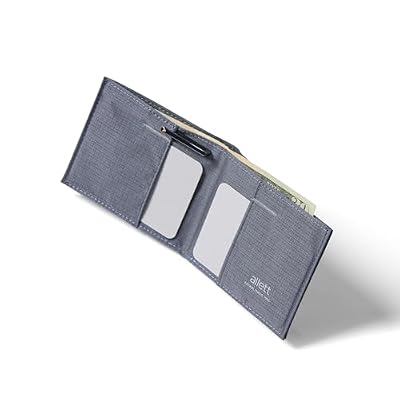 Allett Sport Wallet, Slate Grey | Leather, RFID Blocking | Slim, Minimalist, Bifold Wallet, Thin, Front Pocket | Holds 2-10+ Cards, Bills | Wallets for Men & Women