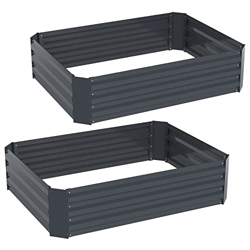 Raxsinyer 2Pcs Raised Garden Beds, 4X3X1Ft Metal Raised Garden Beds Outdoor With Gloves And 20Pcs Lables, Perfect For Vegetables Flowers Herbs Plants #TOP17
