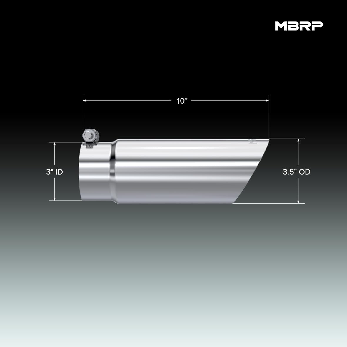 MBRP Universal Tip 3in O.D. Dual Wall Angled End 3 inlet 12 length