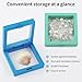 20 Pcs Seashell Holder, 3D Floating Display Box 2.7 x 2.7 Inches, Transparent Display Case for Sea Shell Collectibles, Jewelry, Rings, Crystal, Badges, Coastal Decor (Blue White Mint Sky Blue)