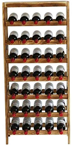Soporte para 35 botellas de vino, 7 niveles, madera