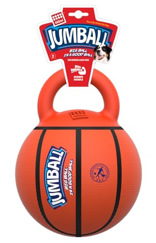 GiGwi Jumball Ball für mittelgroße und große Hunde, mit extra hartem Griff aus Gummi