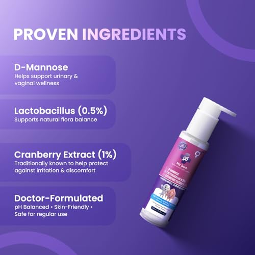 Image of My Soul Medicated Intimate Lubricant with D-Mannose, Lactobacillus & Cranberry Extract | Unscented, Unflavoured, Edible, pH-Balanced | Skin-Friendly, Daily Comfort Support for Men & Women | Clinically Trusted Formula - 100 ml