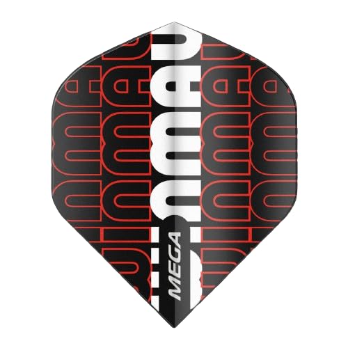 WINMAU Mega Standard Logo Black & Red Dart Flights - 10 sets per pack (30 dart flights in total) - Image 2