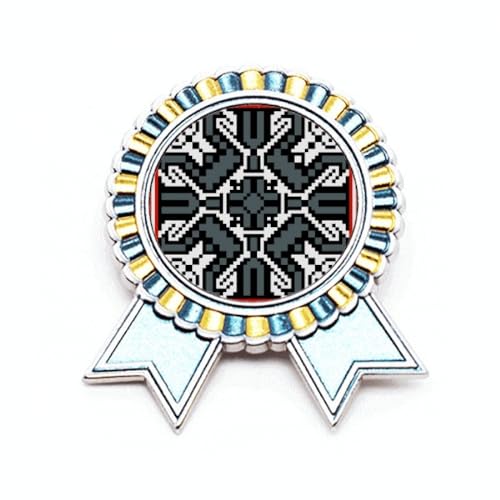 Broche de style russe métal gris motif campagnard accessoire veste taille M