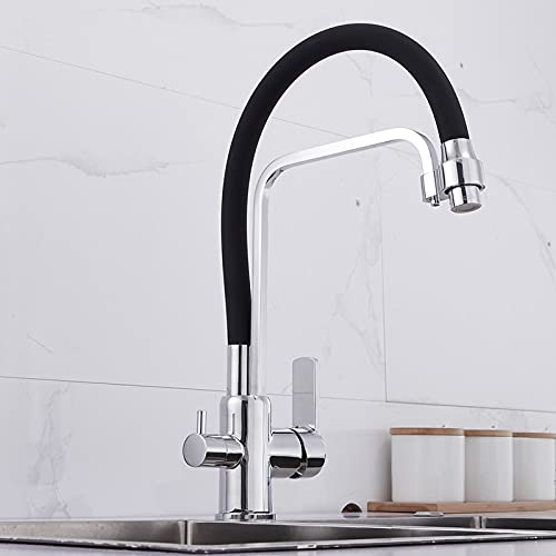 Robinet de cuisine filtrant noir en laiton idéal pour équiper un bar ou une cuisine de ferme