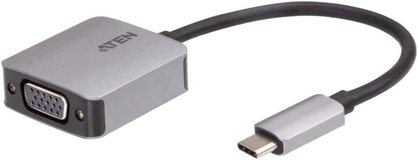 Portable USB-C to VGA Adapter UC3002A ATEN, Transfer videos from a USB-C enabled laptop or smarphone to a 1920 x 1200@60Hz VGA display, or projector | #1 KVM Market Leader
