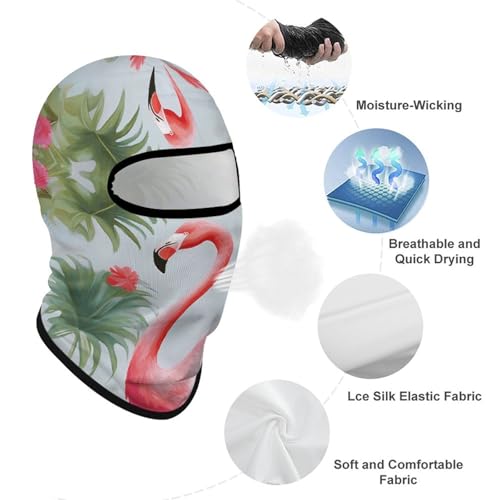 Balaclava para Hombres, Máscara de Esquí Blanca con Estampado de Flamenco, Protección Facial para Ciclismo y Temporada Invernal miniatura 3