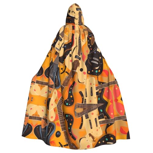 Cape à capuche guitare confortable - Long manteau unisexe contre le vent de soirée