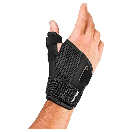 Mueller Sports Medicine Adjust-to-Fit Thumb Stabilizer, For Men and Women, Black, One Size Fits Most