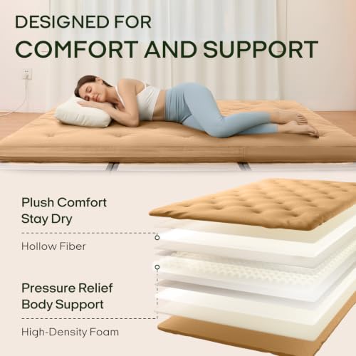 Image of ZonLi Japanese Floor Futon Mattress 100% Cotton Washable Cover Foldable