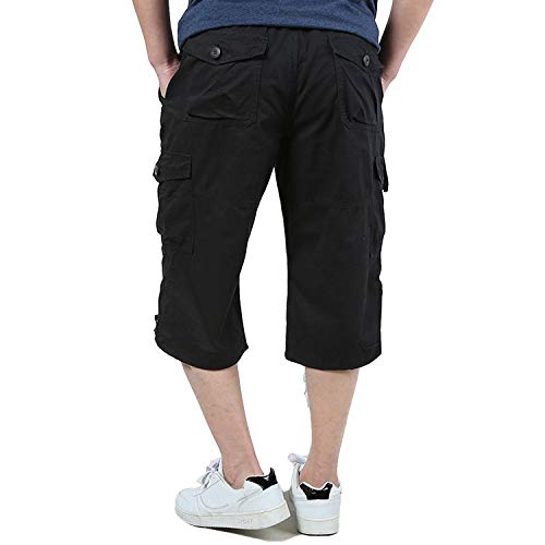 KEFITEVD 3/4 broek heren cargo shorts mannen bermuda shorts multi-zakken zomer korte broek katoen werkbroek elastische… - Image 3