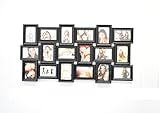 DEENZ X Large 18 Photos Multi Picture Wall Frame 6x4 Photo Multi Photo Frame 18-Aperture Wall Hanging Memories Decoration (Black)