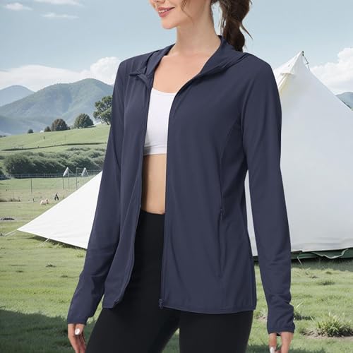 Sudadera con capucha con orificios los pulgares y cremallera completa transpirable 4