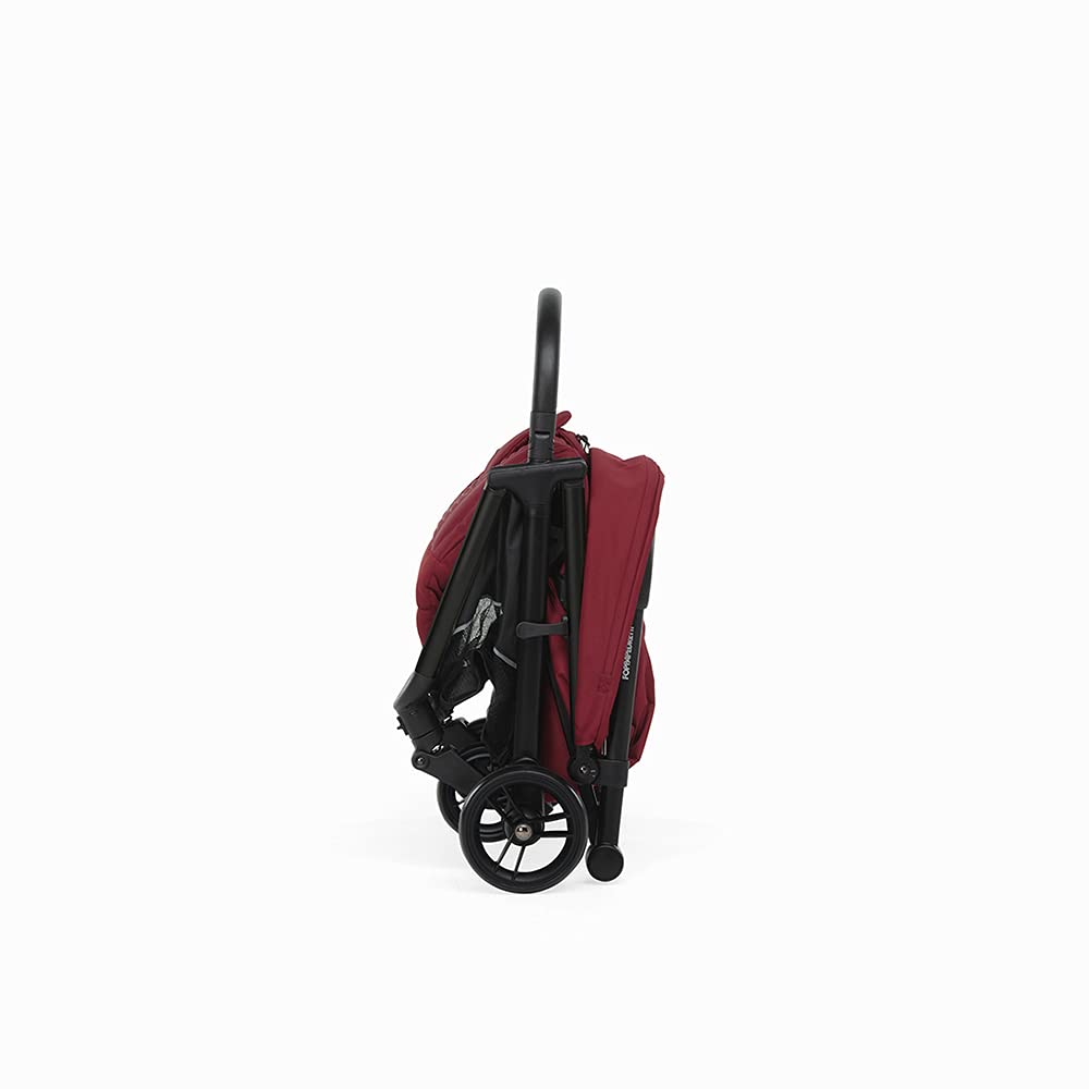 Foppapedretti Passeggino Compatto Jumbo, 0-22 Kg (0-4 anni), Chiusura ad 1 mano, Chiusura Self-Standing, Schienabile Regolabile, Ruote Ammortizzate, Cesto Porta Oggetti, Telaio in Alluminio, Scarlatto