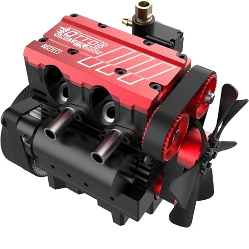 Image of Model Engine Kit for Adults - L2 Mini Engine Build Kit That Runs on Gas, Twin Cylinder 4 Stroke Nitro Engine DIY Full Metal Car Engine Model Kit Educational Experiment, TOYAN FS L200AC (KIT)