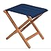 TABURETE MADERA PLEGABLE Y TELA AZUL