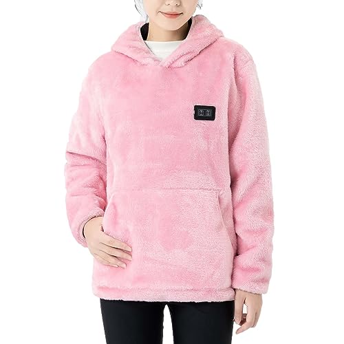 Ninedayx Sudaderas de forro polar para mujer, sudaderas térmicas de lujo para mujer, chaqueta de corazón recargable por USB del Reino Unido, sudadera con capucha para mujer, calentador de cuerpo