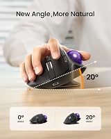 ProtoArc EM01-NL Trackball Maus Kabellos, 2.4G USB & Bluetooth, Daumensteuerung, Verstellbarer Winkel,5 DPI Einstellbar,Wiederaufladbare,Ergonomische Maus für PC/Mac/iPad/Windows - Lila Ball – Ansicht 2