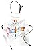 ABAKUHAUS charlestón Delantal de Cocina, Cartas Coloridas adornadas, Lavable Largo Ajustable Colores Nítidos Durables, Multicolor