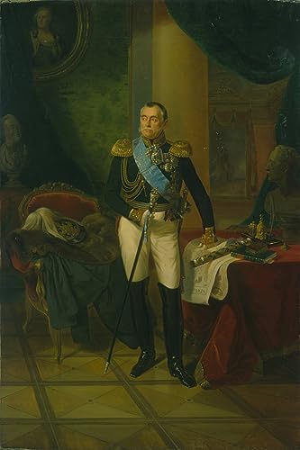 Pintura sobre lienzo clásica de 60x90cm: cuadro decorativo retrato de Volkonsky