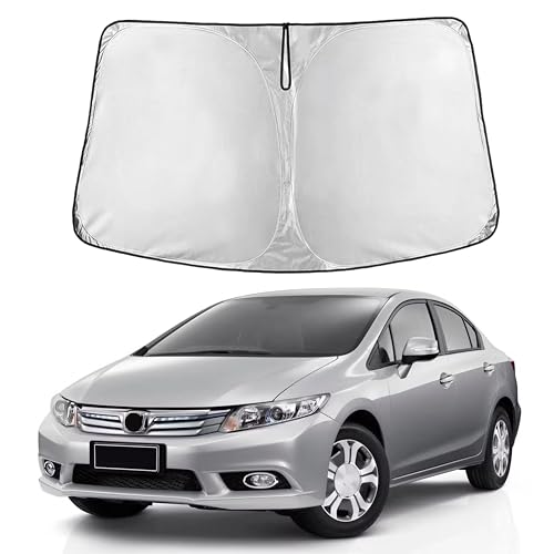 Image of EcoNour Windshield Sun Shade for Honda Civic 2006-2011 | Front Window Sunshade | Foldable Car Sun Protector | Blocks UV Rays & Keeps Interior Cooler